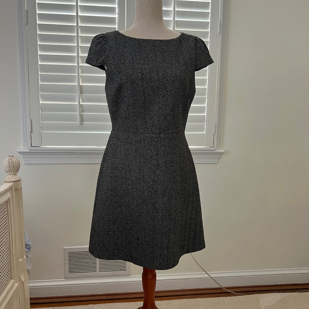 Alice + Olivia Herringbone Cap Sleeve Mini Dress Size 8